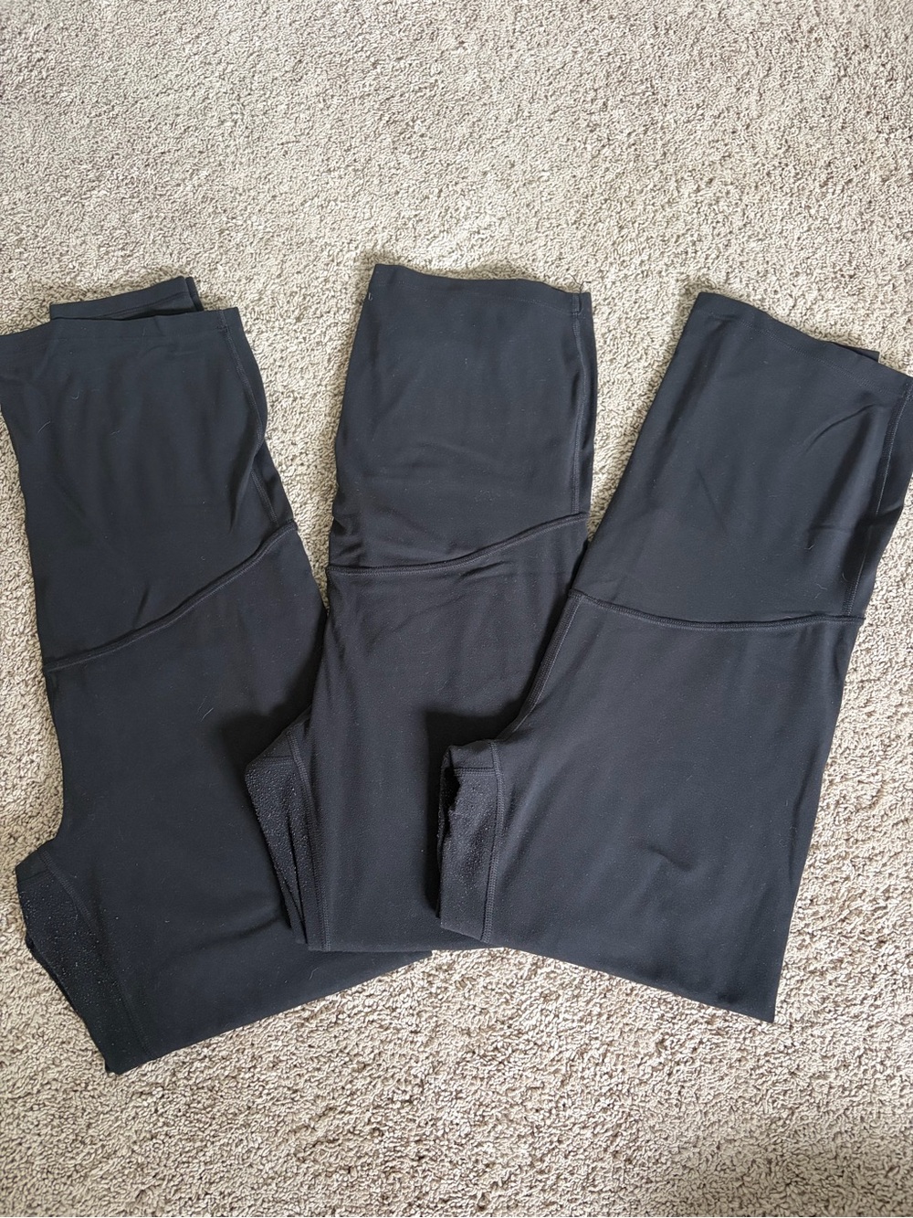 CRZ Maternity Leggings (3 pairs) Black High-Waist Active Leggings